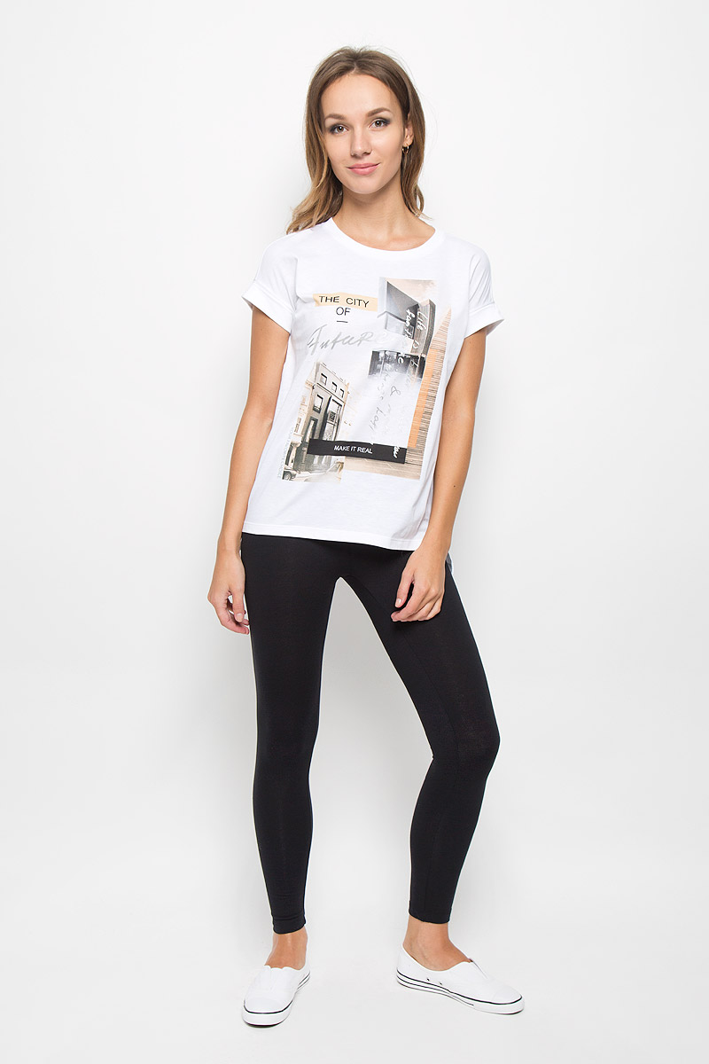 Футболка женская Sela Casual, цвет: белый. Ts-311/1052-6332. Размер XL (50)Ts-311/1052-6332 Футболка женская Sela Casual, цвет: белый. Ts-311/1052-6332. Размер XL (50)Ts-311/1052-6332Женская футболка Sela Casual идеально подойдет для активной повседневной жизни. Модель, изготовленная из хлопка с добавлением полиэстера, тактильно приятная и не сковывает движений. Модель с круглым вырезом горловины и короткими рукавами оформлена спереди принтовыми надписями и рисунками. Спинка модели немного удлинена, в боковых швах обработаны небольшие разрезы.Такая футболка - незаменимая вещь в гардеробе каждой современной девушки.
