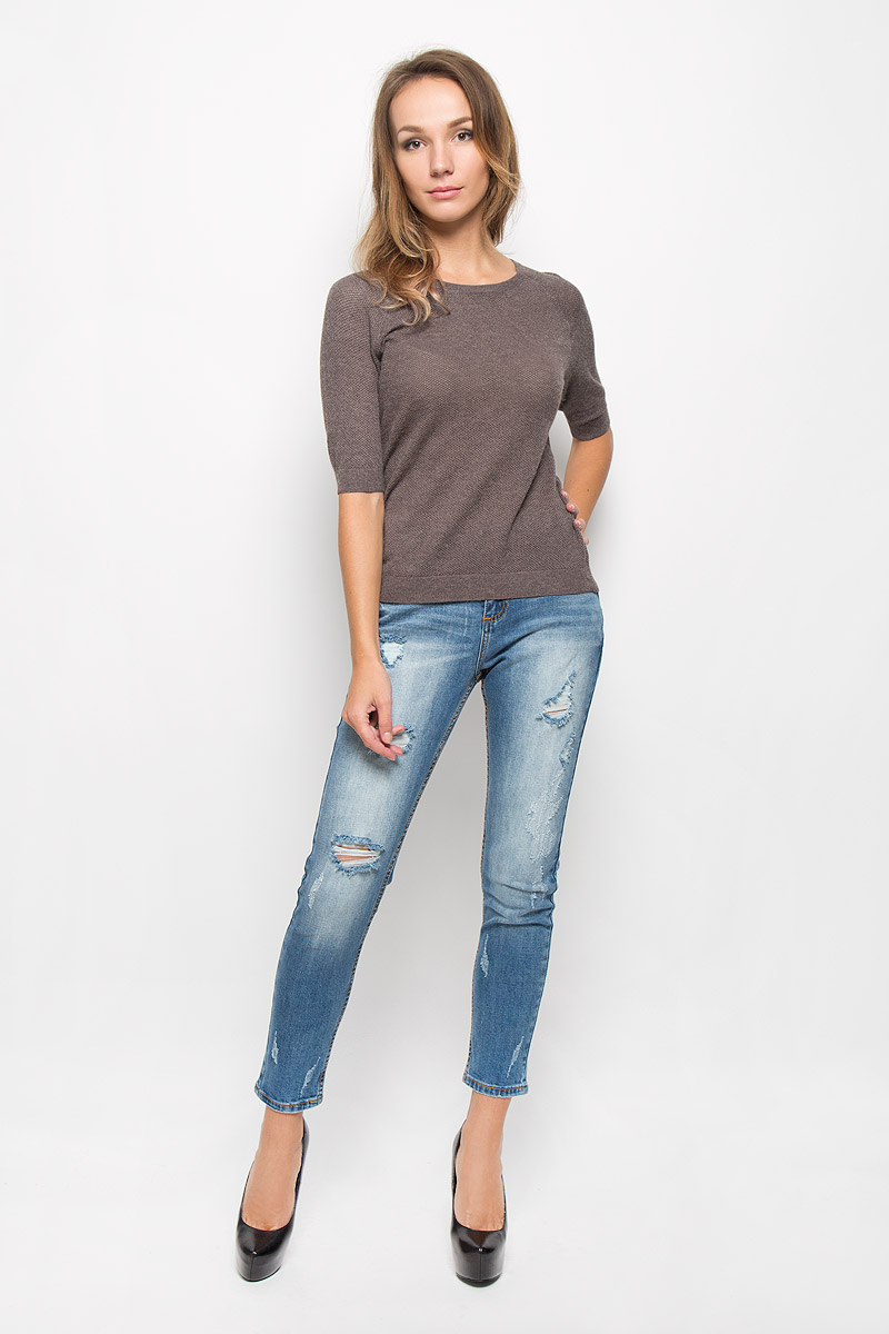 Джемпер женский Sela Casual, цвет: серо-коричневый. JRs-114/1184-6333. Размер L (48)JRs-114/1184-6333 Джемпер женский Sela Casual, цвет: серо-коричневый. JRs-114/1184-6333. Размер L (48)JRs-114/1184-6333Женский джемпер Sela Casual изготовлен из необычайно мягкого и тактильно приятного материала. Изделие не стесняет движений, хорошо пропускает воздух.Модель с круглым вырезом горловины и рукавами-реглан длиной 1/2 - идеальный вариант для создания образа в стиле Casual. Манжеты и низ изделия связаны резинкой.Джемпер подарит вам комфорт в течение всего дня!