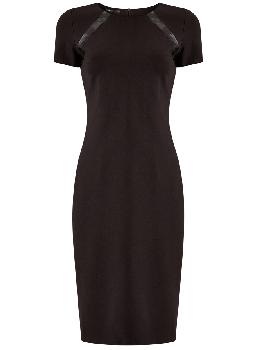 Платье oodji Collection, цвет: черный. 24011010/43060/2900N. Размер XS (42)24011010/43060/2900N Платье oodji Collection, цвет: черный. 24011010/43060/2900N. Размер XS (42)24011010/43060/2900NСтильное женское платье выполнено из комбинированного материала с отделкой из искусственной кожи застегивается на спинке на потайную застежку-молнию. Модель с короткими рукавами и круглым вырезом горловины.