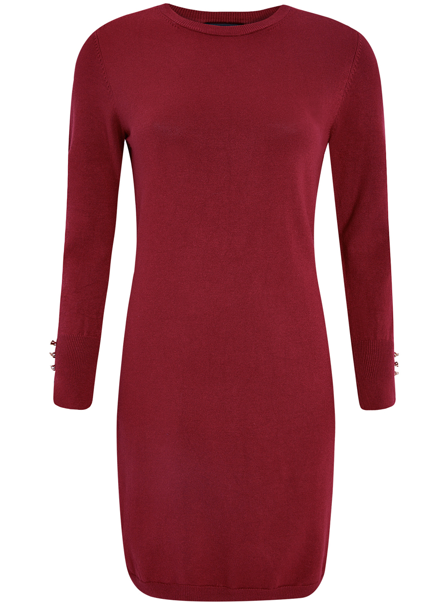 Платье oodji Collection, цвет: бордовый. 73912217-1B/33506/4900N. Размер XS (42)73912217-1B/33506/4900N Платье oodji Collection, цвет: бордовый. 73912217-1B/33506/4900N. Размер XS (42)73912217-1B/33506/4900NМодное трикотажное платье oodji Collection станет отличным дополнением к вашему гардеробу. Модель выполнена из вискозы с добавлением полиамида. Платье-миди с круглым вырезом горловины и длинными рукавами выполнено в лаконичном дизайне. Вырез горловины, манжеты рукавов и низ изделия связаны резинкой. Манжеты рукавов оформлены декоративными разрезами и украшены пуговицами.