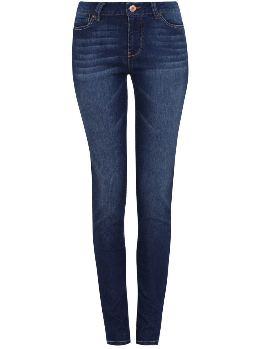 Джинсы женские oodji Denim, цвет: темно-синий. 12103131/24100/7500W. Размер 27-32 (44-32)12103131/24100/7500W Джинсы женские oodji Denim, цвет: темно-синий. 12103131/24100/7500W. Размер 27-32 (44-32)12103131/24100/7500WСтильные женские джинсы oodji Denim выполнены из хлопка с добавлением полиэстера и полиуретана. Материал мягкий и приятный на ощупь, не сковывает движения и позволяет коже дышать.Джинсы-слим со средней посадкой застегиваются на пуговицу в поясе и ширинку на застежке-молнии. На поясе предусмотрены шлевки для ремня. Спереди модель дополнена двумя втачными карманами и одним накладным кармашком, сзади - двумя накладными карманами. Модель оформлена контрастной прострочкой, эффектом потертости и перманентными складками.