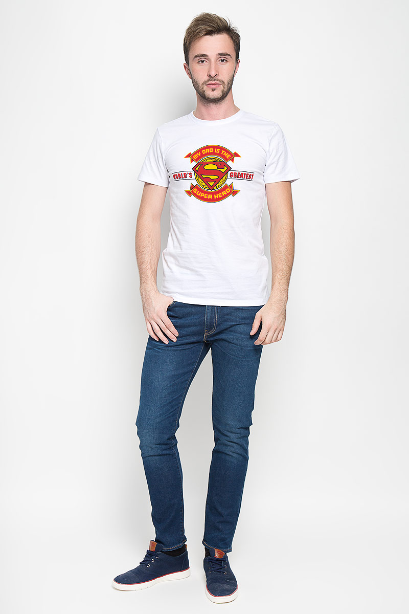 Футболка мужская RHS Superman, цвет: белый. 44696. Размер M (48)44696 Футболка мужская RHS Superman, цвет: белый. 44696. Размер M (48)44696Оригинальная мужская футболка RHS Superman, выполненная из высококачественного хлопка, обладает высокой теплопроводностью, воздухопроницаемостью и гигроскопичностью, позволяет коже дышать. Модель с короткими рукавами и круглым вырезом горловины, оформлена крупным принтом спереди на тематику известного комикса Superman. Горловина дополнена эластичной трикотажной резинкой.Идеальный вариант для тех, кто ценит комфорт и качество.