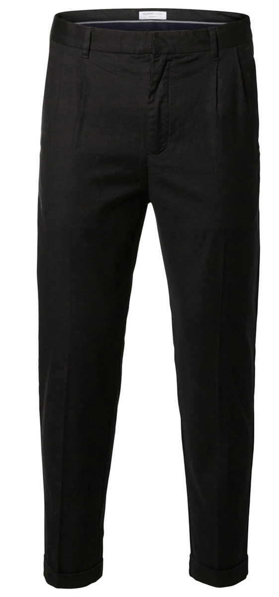 Брюки мужские Selected Homme, цвет: черный. 16052170. Размер 34-32 (48/50-32)16052170_Black Брюки мужские Selected Homme, цвет: черный. 16052170. Размер 34-32 (48/50-32)16052170_BlackКлассические мужские брюки Selected Homme прямого кроя и стандартной посадки изготовлены из хлопка с добавлением эластана. Брюки застегиваются на ширинку на застежке-молнии, а также на крючок на поясе. На поясе расположены шлевки для ремня. Модель дополнена двумя открытыми втачными карманами спереди и двумя прорезными карманами сзади.