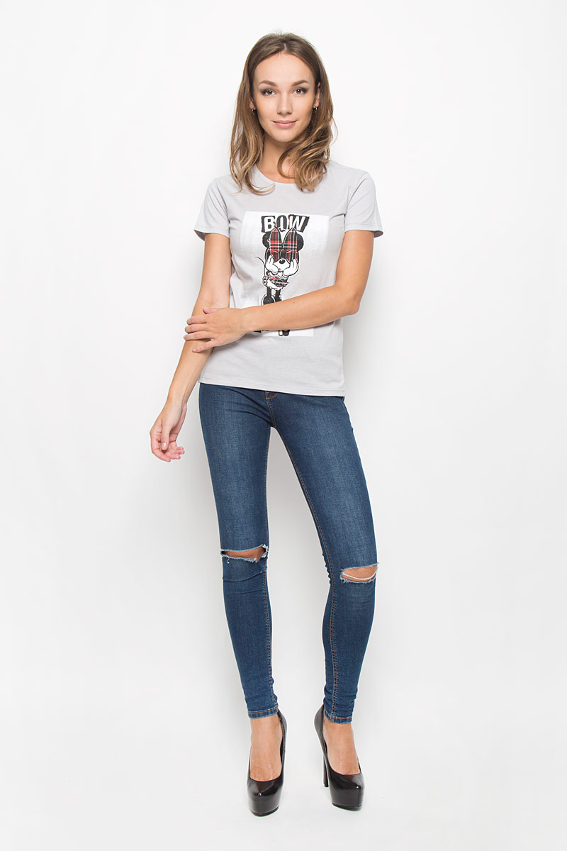 Футболка женская RHS Disney Minnie Mouse, цвет: светло-серый. 44405. Размер M (46)44405 Футболка женская RHS Disney Minnie Mouse, цвет: светло-серый. 44405. Размер M (46)44405Стильная женская футболка RHS Disney Minnie Mouse, выполненная из натурального хлопка, поможет создать отличный современный образ в стиле Casual.Футболка с круглым вырезом горловины и короткими рукавами. Модель оформлена термоаппликацией в виде изображения Минни и надписи Bow Peep.Такая футболка станет стильным дополнением к вашему гардеробу, она подарит вам комфорт в течение всего дня!