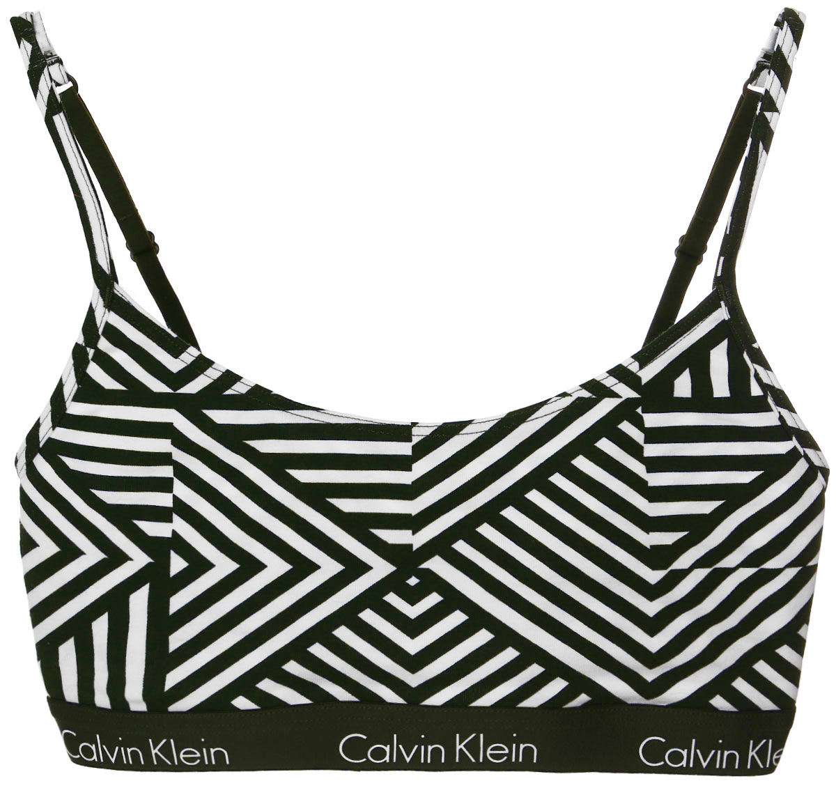 Топ-бра Calvin Klein Underwear, цвет: темно-зеленый, белый. QF1536E_IV6. Размер M (44/46)QF1536E_IV6 Топ-бра Calvin Klein Underwear, цвет: темно-зеленый, белый. QF1536E_IV6. Размер M (44/46)QF1536E_IV6Удобный и практичный топ-бра Calvin Klein, выполненный из высококачественного эластичного хлопка, идеально подойдет для повседневной носки, а также для активного отдыха. Модель на бретелях имеет широкий эластичный пояс, который обеспечивает бережную поддержку. Узкие несъемные бретельки надежно фиксируют топ на плечах и регулируются по длине. Топ оформлен контрастными полосками.Такая модель подарит вам комфорт в течение дня и станет отличным дополнением к вашему спортивному гардеробу.