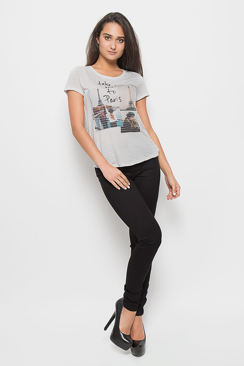 Футболка женская Tom Tailor Denim, цвет: серый. 1035531.01.71_2645. Размер L (48)1035531.01.71_2645 Футболка женская Tom Tailor Denim, цвет: серый. 1035531.01.71_2645. Размер L (48)1035531.01.71_2645Стильная женская футболка Tom Tailor Denim, выполненная из полиэстера с добавлением хлопка, обладает высокой теплопроводностью, воздухопроницаемостью и гигроскопичностью, позволяет коже дышать. Модель с короткими рукавами и круглым вырезом горловины - идеальный вариант для создания стильного современного образа. Футболка оформлена оригинальным принтом с изображением фотографий Парижа и надписи Take Me To Paris.Такая модель подарит вам комфорт в течение всего дня и послужит замечательным дополнением к вашему гардеробу.