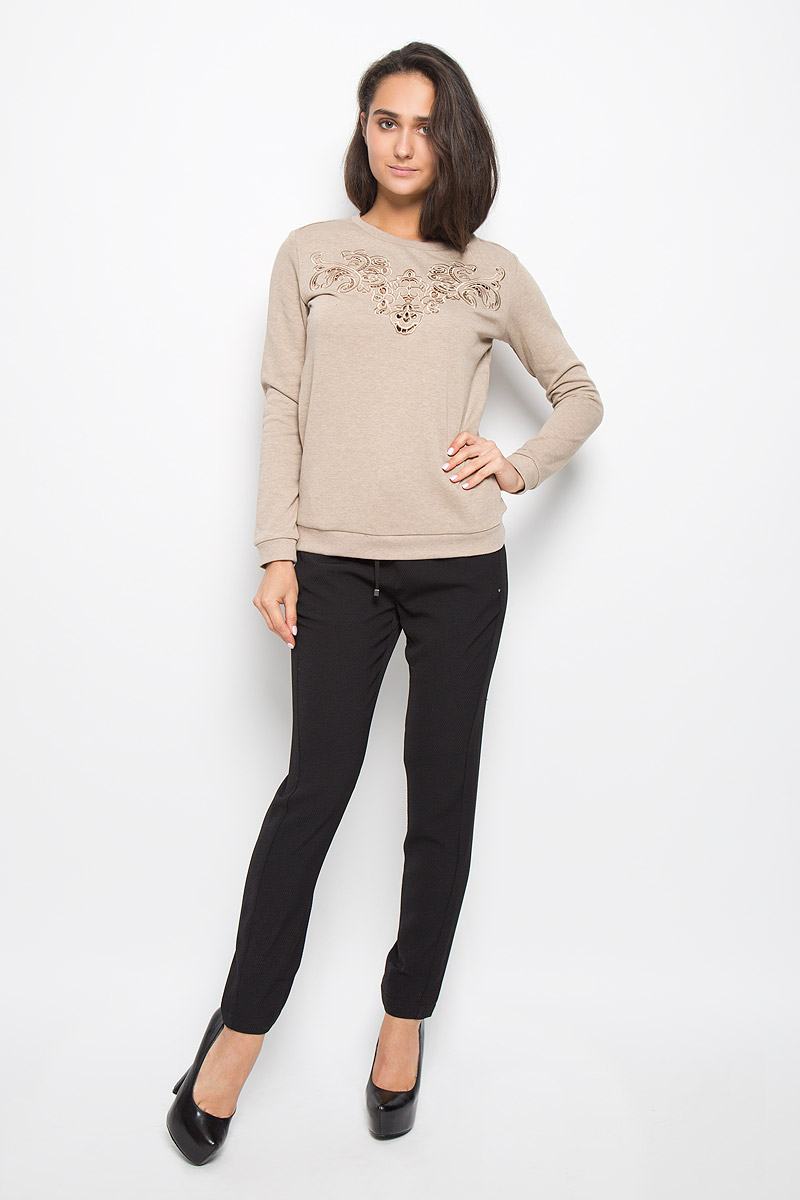 Джемпер женский Sela Casual, цвет: серо-бежевый. St-113/019-6373. Размер L (48)St-113/019-6373 Джемпер женский Sela Casual, цвет: серо-бежевый. St-113/019-6373. Размер L (48)St-113/019-6373Модный женский джемпер Sela, изготовленный из хлопка с добавлением полиэстера, приятный на ощупь, не сковывает движений и обеспечивает комфорт. Модель с круглым вырезом горловины и длинными рукавами идеально подойдет для создания современного образа в стиле Casual. Низ рукавов, горловина и низ джемпера связаны резинкой. Изделие оформлено оригинальным сквозным орнаментом. Этот джемпер послужит отличным дополнением к вашему гардеробу.