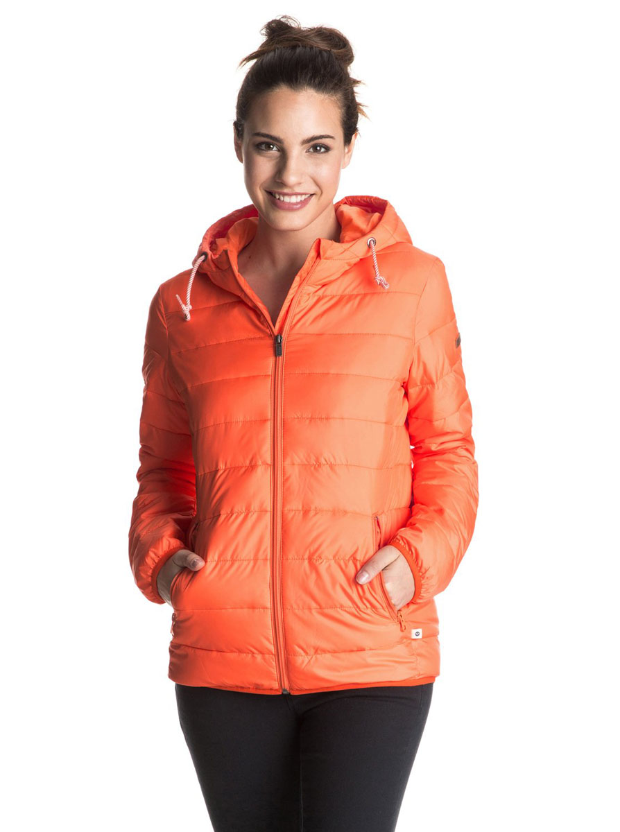 Куртка женская Roxy Forever Freely, цвет: оранжевый. ERJJK03158-MJW0. Размер XS (40/42)ERJJK03158-MJW0 Куртка женская Roxy Forever Freely, цвет: оранжевый. ERJJK03158-MJW0. Размер XS (40/42)ERJJK03158-MJW0Женская куртка с капюшоном стеганого дизайна. На полосатой утяжке. Модель застегивается удобной бесшумной молнией. Куртка приталенного кроя с водоотталкивающей пропиткой.Возможно использовать как второй слой.Расчитана на температурный режим до -5 градусов.