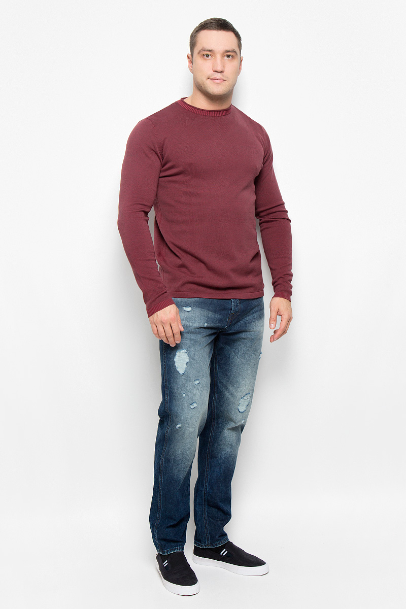 Джемпер мужской Only & Sons, цвет: бордовый. 22004795. Размер L (48)22004795_Rosewood Джемпер мужской Only & Sons, цвет: бордовый. 22004795. Размер L (48)22004795_RosewoodСтильный мужской джемпер Only & Sons, выполненный из натурального хлопка, станет стильным дополнением к вашему образу. Материал изделия очень мягкий и тактильно приятный, не стесняет движений, хорошо пропускает воздух.Джемпер с круглым вырезом горловины и длинными рукавами. Манжеты рукавов и вырез горловины связаны резинкой.Джемпер - идеальный вариант для создания образа в стиле Casual. Он подарит вам уют и комфорт в течение всего дня.