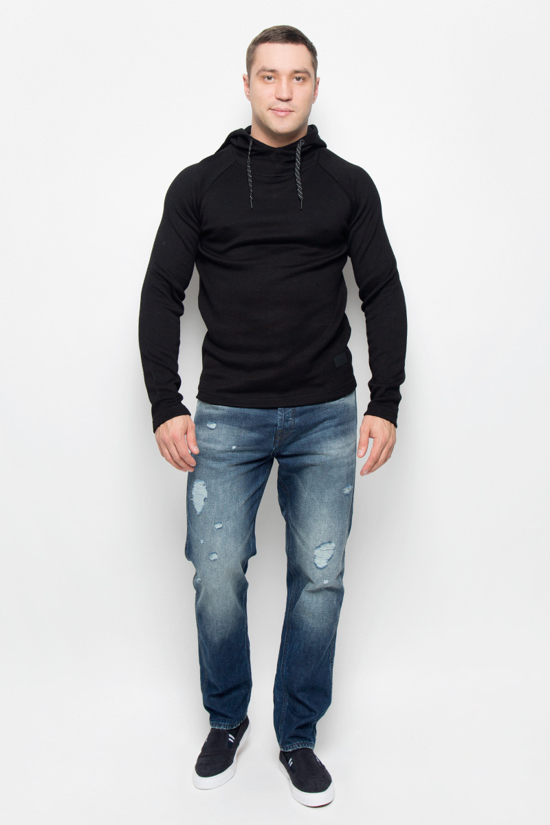 Толстовка мужская Jack & Jones Core, цвет: черный. 12111249. Размер L (48)12111249_Black Толстовка мужская Jack & Jones Core, цвет: черный. 12111249. Размер L (48)12111249_BlackСтильная мужская толстовка Jack & Jones, изготовленная из высококачественного комбинированного материала, необычайно мягкая и приятная на ощупь, не сковывает движения. Модель с капюшоном и длинными рукавами-реглан. Капюшон дополнен шнурком-застежкой. Изделие оформлено фирменной нашивкой. Эта модная и в тоже время комфортная толстовка отличный вариант как для активного отдыха, так и для занятий спортом!