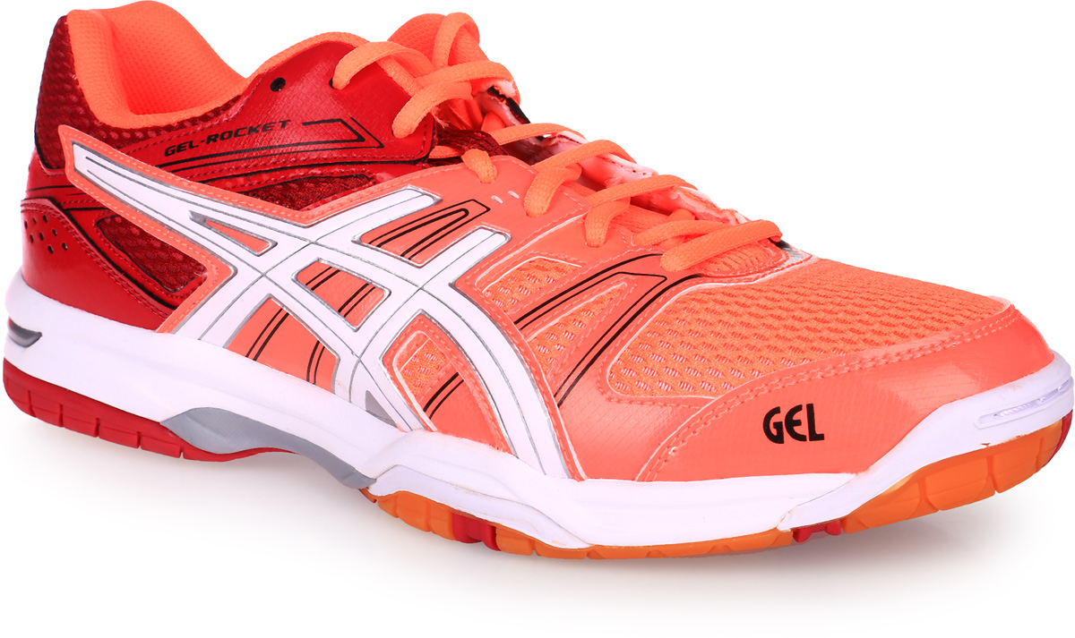 Кроссовки для волейбола женские Asics Gel-Rocket 7, цвет: коралловый, бордовый. B455N-0601. Размер 7 (36,5)B455N-0601 Кроссовки для волейбола женские Asics Gel-Rocket 7, цвет: коралловый, бордовый. B455N-0601. Размер 7 (36,5)B455N-0601Gel-Rocket 7 от Asics - превосходная модель с круглым мыском, обеспечивающая максимальную поддержку и комфорт. Верх выполнен из воздухопроницаемой сетки, поддерживающей оптимальный микроклимат внутри кроссовка, со вставками из полимерных материалов. Удобная шнуровка гарантирует быструю адаптивность к изменяющимся условиям и поддержку ноги. Кроссовки изготовлены из ультралегких гибких материалов, которые позволяют двигаться быстро и свободно. Asics Гель (специальный вид силикона) в пятке снижает нагрузку на колени и позвоночник спортсмена. AHAR+ - резина повышенной износостойкости, продлевает срок службы обуви. Верх из сетки - уникальный материал поглощает воздух и направляет его внутрь кроссовка для вентиляции и охлаждения.