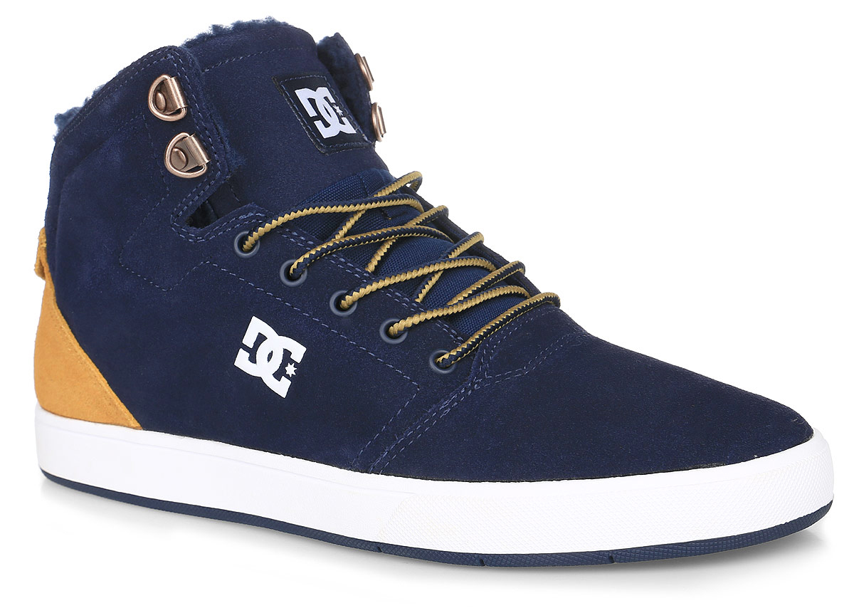 Кеды мужские DC Shoes Crisis High Wnt, цвет: темно-синий, горчичиный. ADYS100116-NGL. Размер 9D (42)ADYS100116-NGL Кеды мужские DC Shoes Crisis High Wnt, цвет: темно-синий, горчичиный. ADYS100116-NGL. Размер 9D (42)ADYS100116-NGLКеды от DC Shoes выполнены из натурального велюра и оформлены логотипом бренда.Задник оформлен логотипом фирмы и текстильной нашивкой. На ноге модель фиксируется с помощью шнурков. Внутренняя поверхность и стелька выполнены из искусственной шерсти, которая обеспечит тепло и уют. Подошва из высококачественной резины и дополнена протектором, который гарантирует отличное сцепление с любой поверхностью.