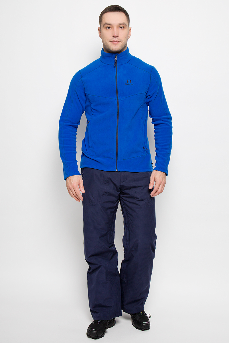 Олимпийка мужская Salomon Contour Fz, цвет: синий. L39205700. Размер XL (56/58)L39205700 Олимпийка мужская Salomon Contour Fz, цвет: синий. L39205700. Размер XL (56/58)L39205700Мужская олимпийка Salomon Contour Fz с длинными рукавами и воротником-стойкой выполнена из мягкого микрофлиса Polarteс, который согреет вас в любую погоду.Модель застегивается на застежку-молнию, оснащена двумя втачными карманами на застежках-молниях спереди.