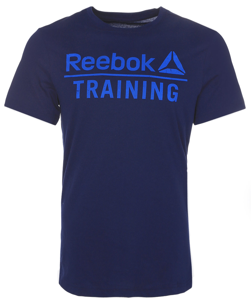 Футболка для фитнеса мужская Reebok Training Tee, цвет: темно-синий. AY1055. Размер L (52/54)AY1055 Футболка для фитнеса мужская Reebok Training Tee, цвет: темно-синий. AY1055. Размер L (52/54)AY1055Мужская футболка Training Tee от Reebok идеально подойдет для занятий фитнесом. Модель, изготовленная из натурального хлопка, очень мягкая, тактильно приятная, не сковывает движения и позволяет коже дышать.Футболка-слим с круглым вырезом горловины и короткими рукавами оформлена фирменными надписями.