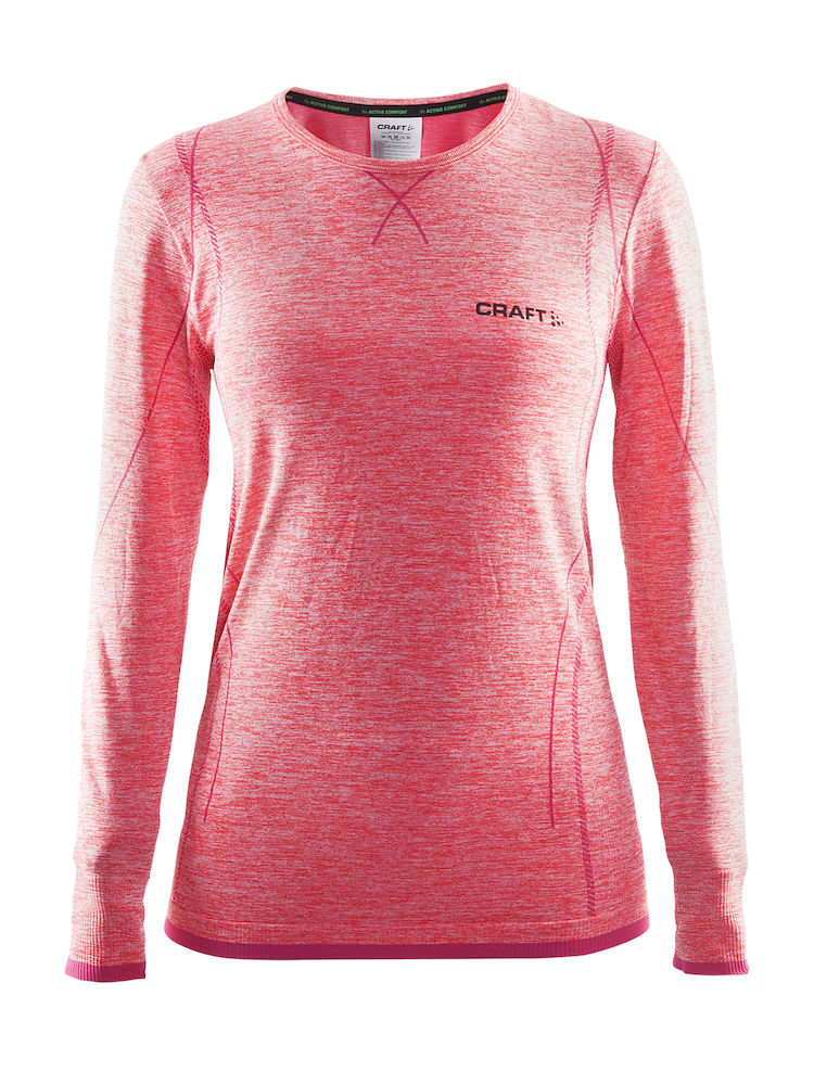 Термобелье кофта женская Craft Active Comfort, цвет: розовый меланж. 1903714. Размер XL (50)1903714 Термобелье кофта женская Craft Active Comfort, цвет: розовый меланж. 1903714. Размер XL (50)1903714Универсальное женское термобелье. Мягкая и эластичная, легкая, но согревающая ткань термобелья сохранит ваше тело в тепле, сухости и комфорте. Прекрасная терморегуляция, свободный крой и плоские швы. Различные зоны плотности материала с учетом картографии тела. Бесшовный дизайн для оптимальной свободы движений.