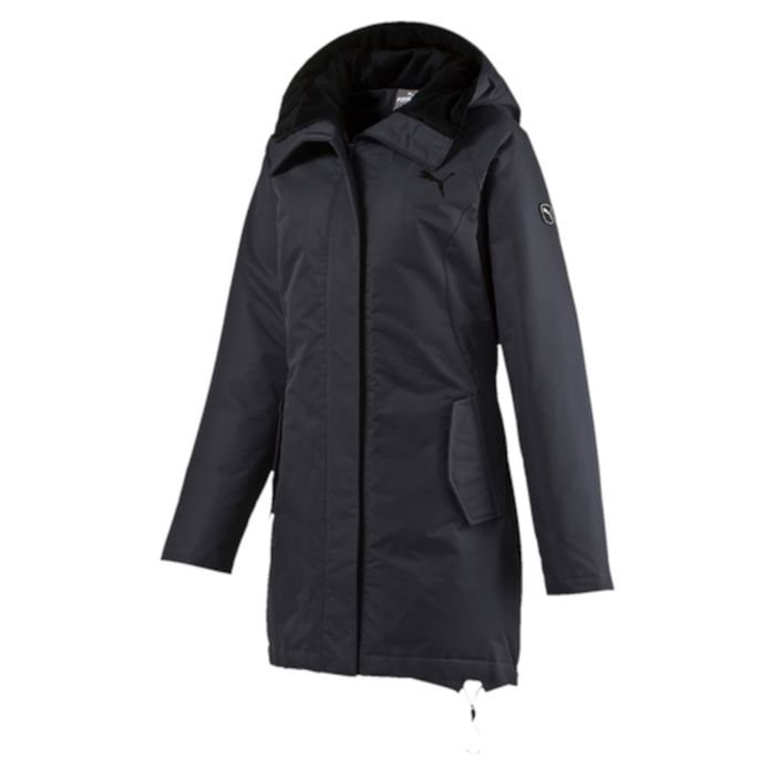 Пуховик женский Puma STYLE Protective Down, цвет: серый. 83868632. Размер M (46)838686_32 Пуховик женский Puma STYLE Protective Down, цвет: серый. 83868632. Размер M (46)838686_32Модель декорирована логотипом PUMA, нанесенным методом глянцевой печати, а также силиконовой эмблемой PUMA. Модель изготовлена с использованием технологии stormCELL из водонепроницаемых, но в то же время дышащих материалов, способных справиться с любой непогодой. Среди других отличительных особенностей модели - капюшон с подкладкой из флиса, ветрозащитный клапан и наращенный спереди ворот, надежно закрывающий шею и подбородок, снабженный застежкой на липучке, боковые карманы, закрывающиеся на скрытые кнопки, подол с кулиской и затягивающимся шнуром для регулирования посадки, петля для вешалки, внутренний карман для электронных устройств на молнии с прорезиненной петлицей и эластичной петлей для регулировки длины провода наушников, висячий ярлык с указанием состава наполнителя.