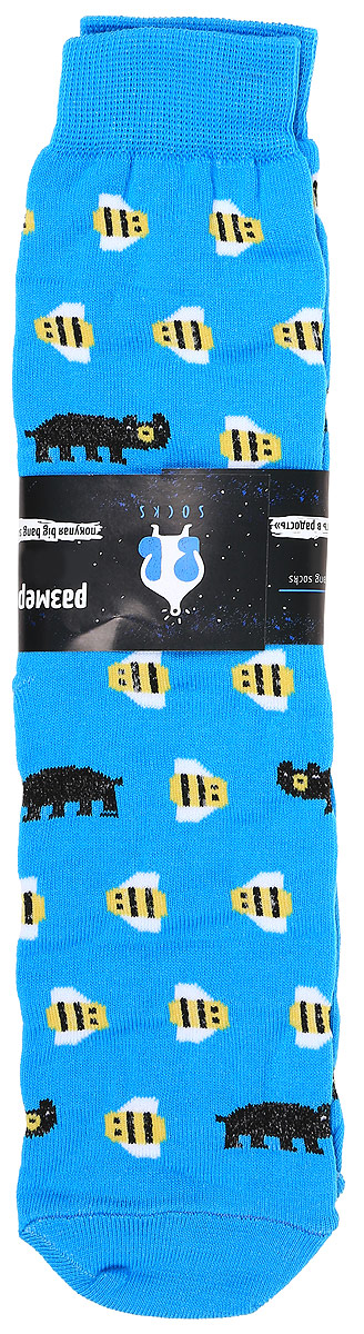 Носки мужские Big Bang Socks Медведь и пчела, цвет: голубой. s2231. Размер 40/44s2231 Носки мужские Big Bang Socks Медведь и пчела, цвет: голубой. s2231. Размер 40/44s2231Яркие мужские носки Big Bang Socks Медведь и пчела изготовлены из высококачественного хлопка с добавлением полиамидных и эластановых волокон, которые обеспечивают великолепную посадку. Носки отличаются ярким стильным дизайном. Удобная резинка идеально облегает ногу и не пережимает сосуды.