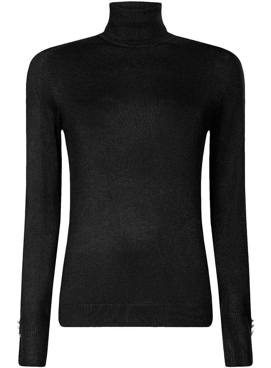 Водолазка женская oodji Collection, цвет: черный. 74412572B/24525/2900N. Размер M (46)74412572B/24525/2900N Водолазка женская oodji Collection, цвет: черный. 74412572B/24525/2900N. Размер M (46)74412572B/24525/2900NМодная женская водолазка oodji Collection изготовлена из вискозы с добавлением полиамида. Модель с воротником-гольф и длинными рукавами выполнена в лаконичном дизайне. Горловина, манжеты рукавов и низ водолазки связаны резинкой. Спинка модели немного удлинена. Манжеты рукавов оформлены декоративными разрезами и металлическими пуговицами.