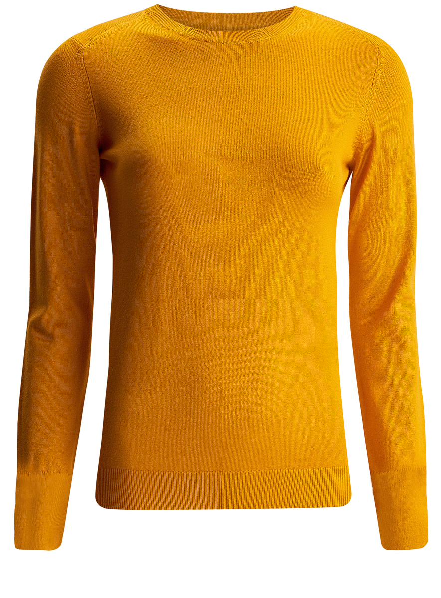 Джемпер женский oodji Collection, цвет: желтый. 73812625-1B/24525/5200N. Размер M (46)73812625-1B/24525/5200N Джемпер женский oodji Collection, цвет: желтый. 73812625-1B/24525/5200N. Размер M (46)73812625-1B/24525/5200NСтильный женский джемпер oodji Collection выполнен из вискозы с добавлением полиамида. Модель с длинными цельнокроеными рукавами и круглым вырезом горловины по спинке немного удлиненная. Низ, горловина и манжеты джемпера выполнены из трикотажной резинки. По краям манжеты имеют разрезы и дополнены небольшими пуговицами.