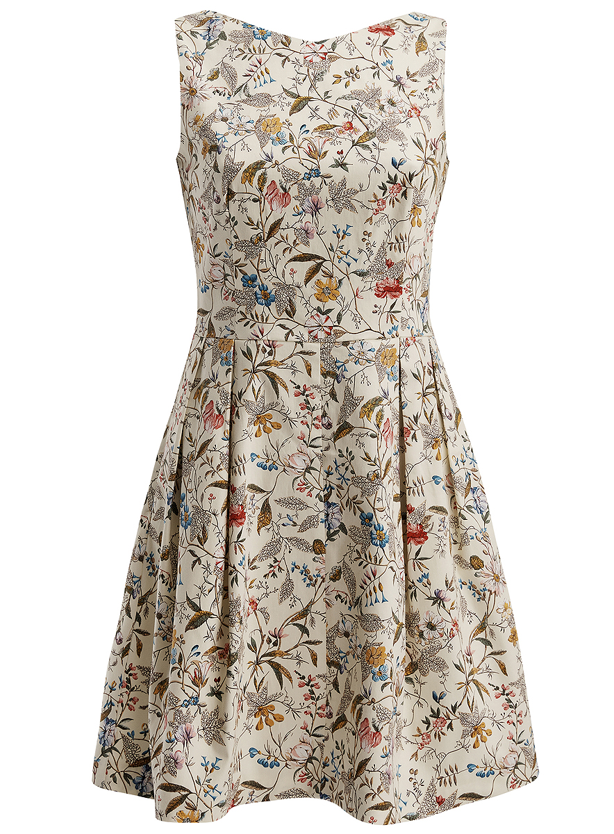 Платье oodji Collection, цвет: светло-желтый. 21913011/14522/504DF. Размер 46 (52-170)21913011/14522/504DF Платье oodji Collection, цвет: светло-желтый. 21913011/14522/504DF. Размер 46 (52-170)21913011/14522/504DFПлатье oodji Collection выполнено из высококачественного комбинированного материала. Укороченная модель без рукавов имеет V-образный вырез горловины. Платье застегивается на металлическую застежку-молнию на спинке, по бокам дополнено двумя втачными карманами. Модель оформлена цветочнымпринтом.