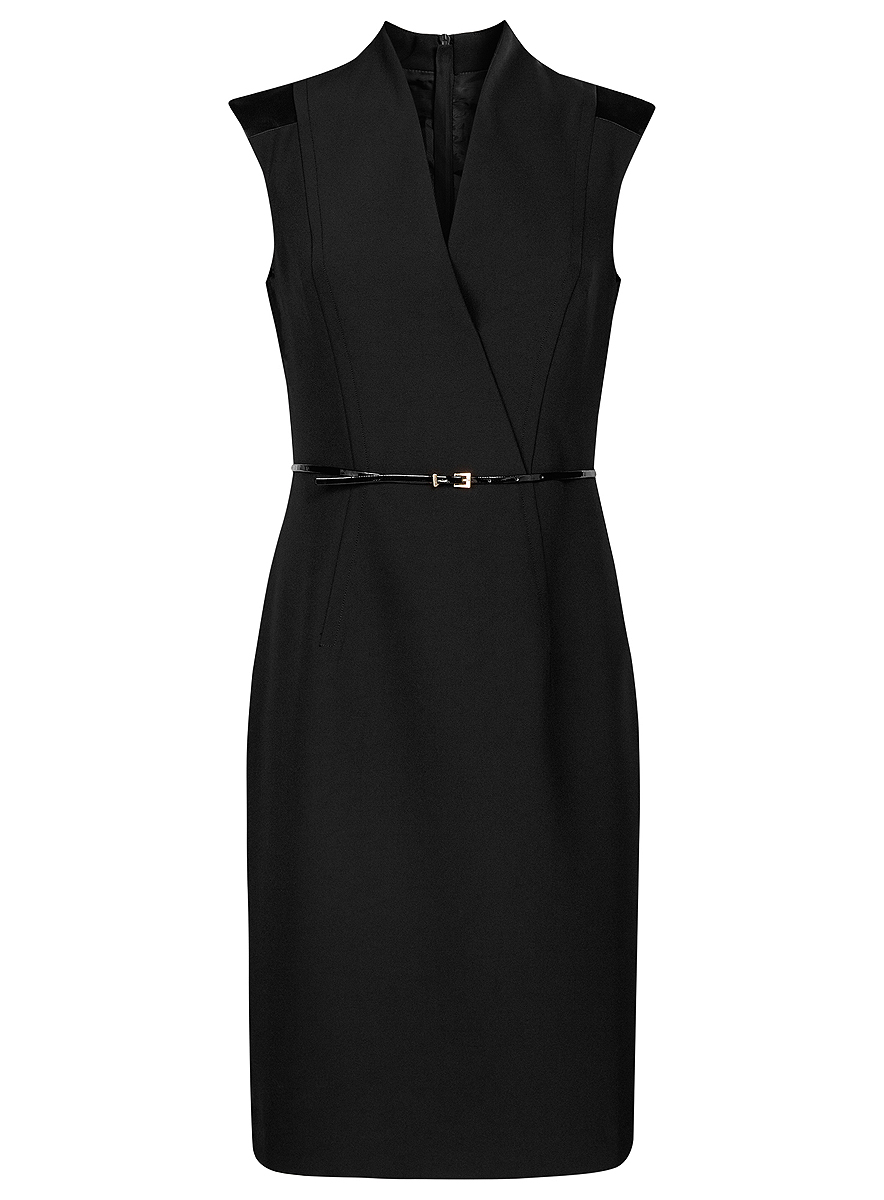 Платье oodji Collection, цвет: черный. 21900329/43135/2900N. Размер 40 (46-170)21900329/43135/2900N Платье oodji Collection, цвет: черный. 21900329/43135/2900N. Размер 40 (46-170)21900329/43135/2900NСтильное платье oodji Collection выполнено из полиэстера с добавлением полиуретана. Модель длинной миди без рукавов и с V-образным вырезом горловины сзади застегивается на застежку-молнию. Изделие дополнено поясом из искусственной кожи с металлической пряжкой.