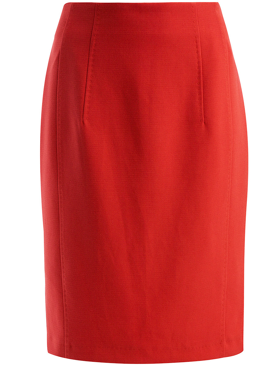 Юбка oodji Collection, цвет: красный. 21601259-1/31291/4500N. Размер 36 (42-170)21601259-1/31291/4500N Юбка oodji Collection, цвет: красный. 21601259-1/31291/4500N. Размер 36 (42-170)21601259-1/31291/4500NЮбка oodji Collection выполнена из полиэстера с добавлением вискозы и эластана, подкладка выполнена из 100% полиэстера. Юбка-карандаш средней длины застегивается на застежку-молнию на спинке. Модель оформлена декоративной отстрочкой, стилизованной под ручные стежки.