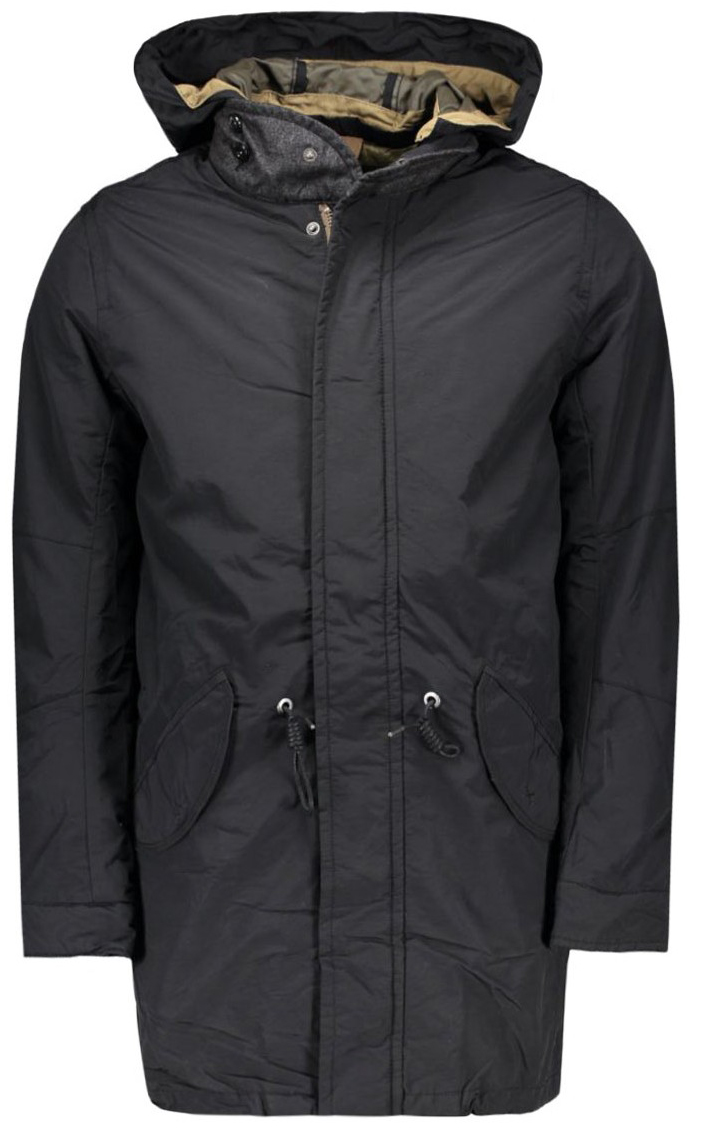Парка мужская Jack & Jones, цвет: темно-синий. 12107941. Размер M (46)12107941_Dark Navy Парка мужская Jack & Jones, цвет: темно-синий. 12107941. Размер M (46)12107941_Dark NavyМужская парка Jack & Jones выполнена из хлопка с добавлением нейлона. Наполнитель - синтепон. Парка имеет двойную подкладку.Модель с длинными рукавами и съемным капюшоном на застежке-молнии и пуговицах застегивается на застежку-молнию спереди и имеет ветрозащитный клапан на кнопках. Изделие дополнено двумя втачными карманами с клапанами на кнопках спереди и внутренним втачным карманом на пуговице. Обхват манжет регулируется при помощи кнопок.