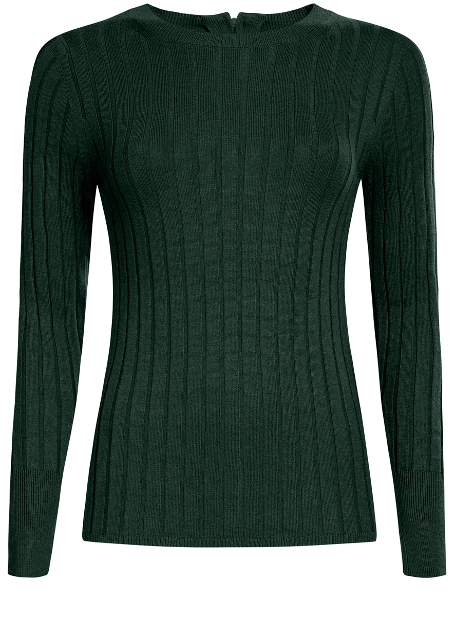 Джемпер женский oodji Collection, цвет: темно-зеленый. 73812650/46023/6900N. Размер M (46)73812650/46023/6900N Джемпер женский oodji Collection, цвет: темно-зеленый. 73812650/46023/6900N. Размер M (46)73812650/46023/6900NСтильный женский джемпер oodji Collection выполнен из качественного комбинированного материала.Модель с длинными рукавами и круглым вырезом горловины застегивается сзади по спинке на застежку молнию. Джемпер оформлен фактурным принтом, а горловина и манжеты выполнены из трикотажной резинки.