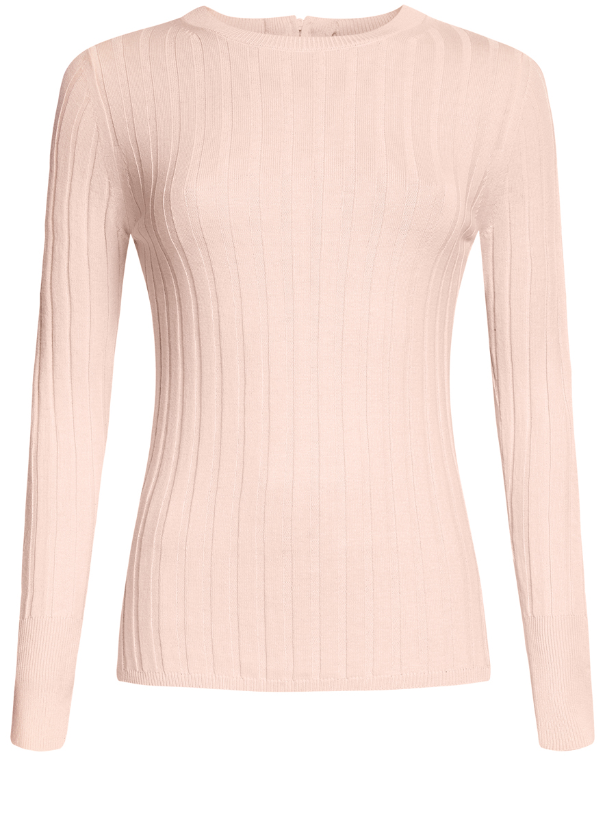 Джемпер женский oodji Collection, цвет: нежно-розовый. 73812650/46023/4000N. Размер M (46)73812650/46023/4000N Джемпер женский oodji Collection, цвет: нежно-розовый. 73812650/46023/4000N. Размер M (46)73812650/46023/4000NСтильный женский джемпер oodji Collection выполнен из качественного комбинированного материала.Модель с длинными рукавами и круглым вырезом горловины застегивается сзади по спинке на застежку молнию. Джемпер оформлен фактурным принтом, а горловина и манжеты выполнены из трикотажной резинки.