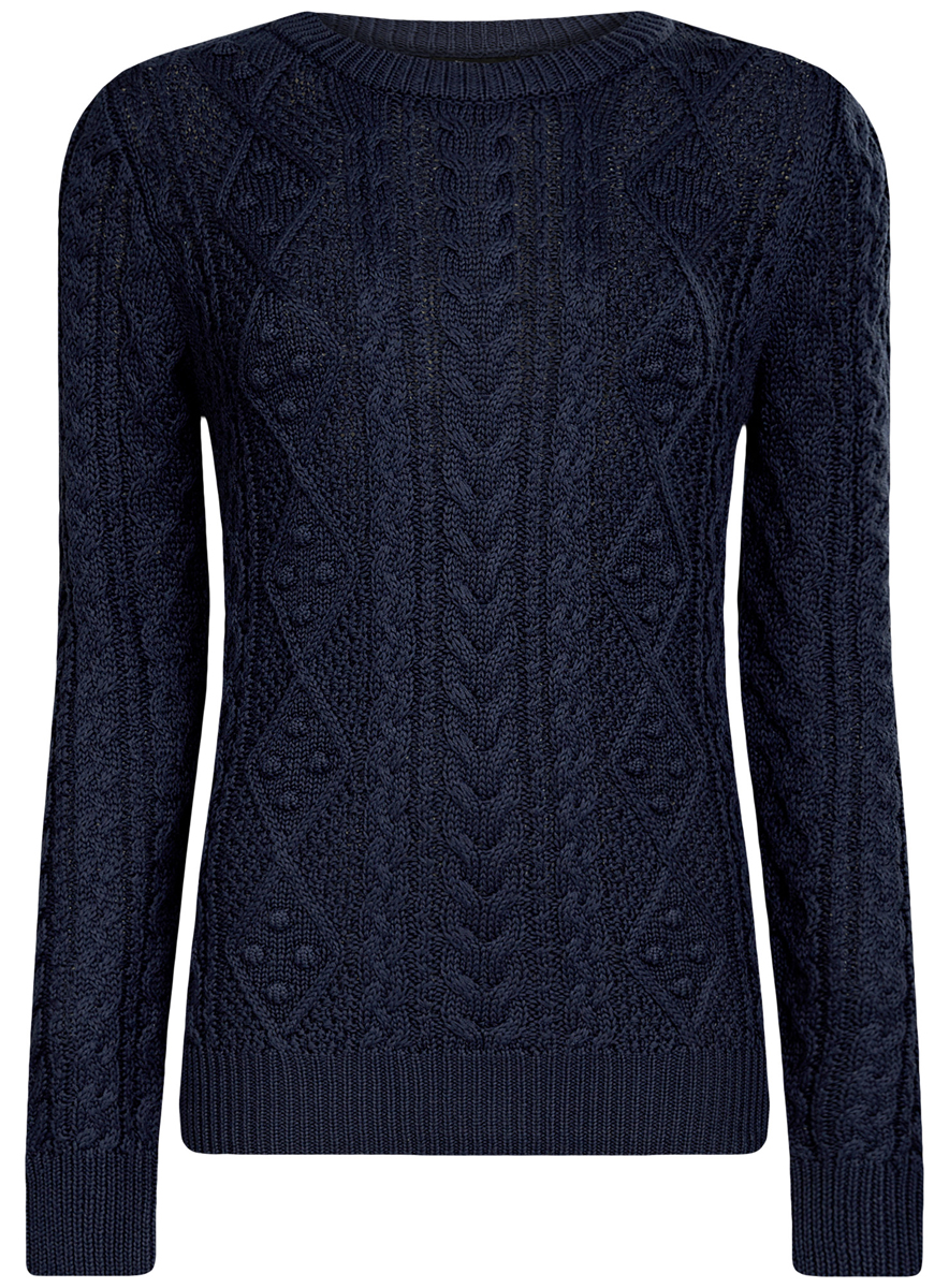 Джемпер женский oodji Ultra, цвет: темно-синий. 63805262/42180/7900N. Размер XL (50)63805262/42180/7900N Джемпер женский oodji Ultra, цвет: темно-синий. 63805262/42180/7900N. Размер XL (50)63805262/42180/7900NЖенский джемпер oodji Ultra выполнен из мягкой пряжи, в состав которой входят ПАН, хлопок и полиамид. Модель с круглым вырезом горловины и длинными рукавами оформлена вязаным рисунком. Вырез горловины, манжеты и низ изделия связаны резинкой.