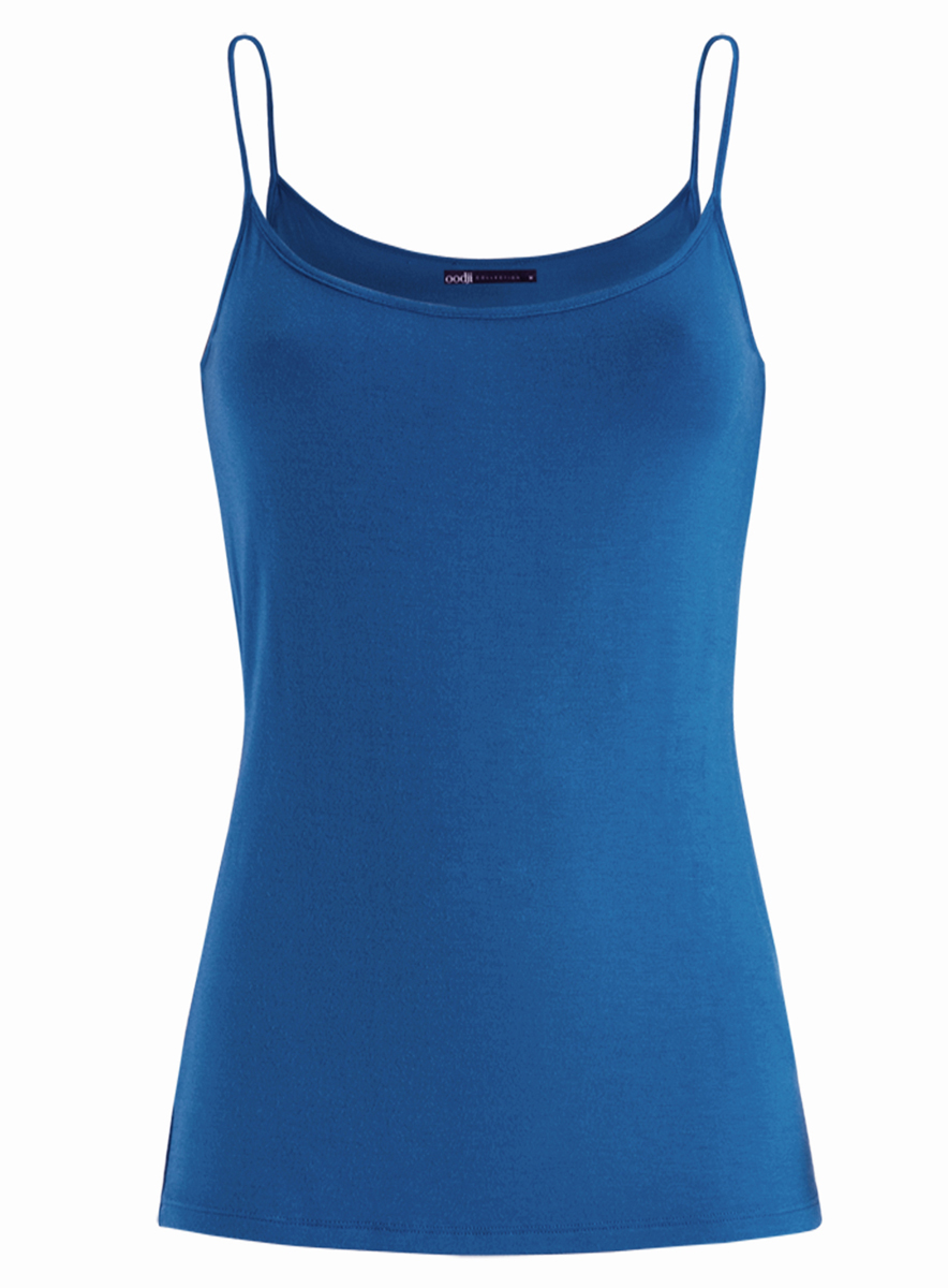 Майка женская oodji Collection, цвет: голубой. 24306001/46223/7500N. Размер XL (50)24306001/46223/7500N Майка женская oodji Collection, цвет: голубой. 24306001/46223/7500N. Размер XL (50)24306001/46223/7500NБазовая женская майка oodji Collection выполнена из эластичной вискозной ткани.Модель с круглым вырезом горловины и тонкими бретельками.