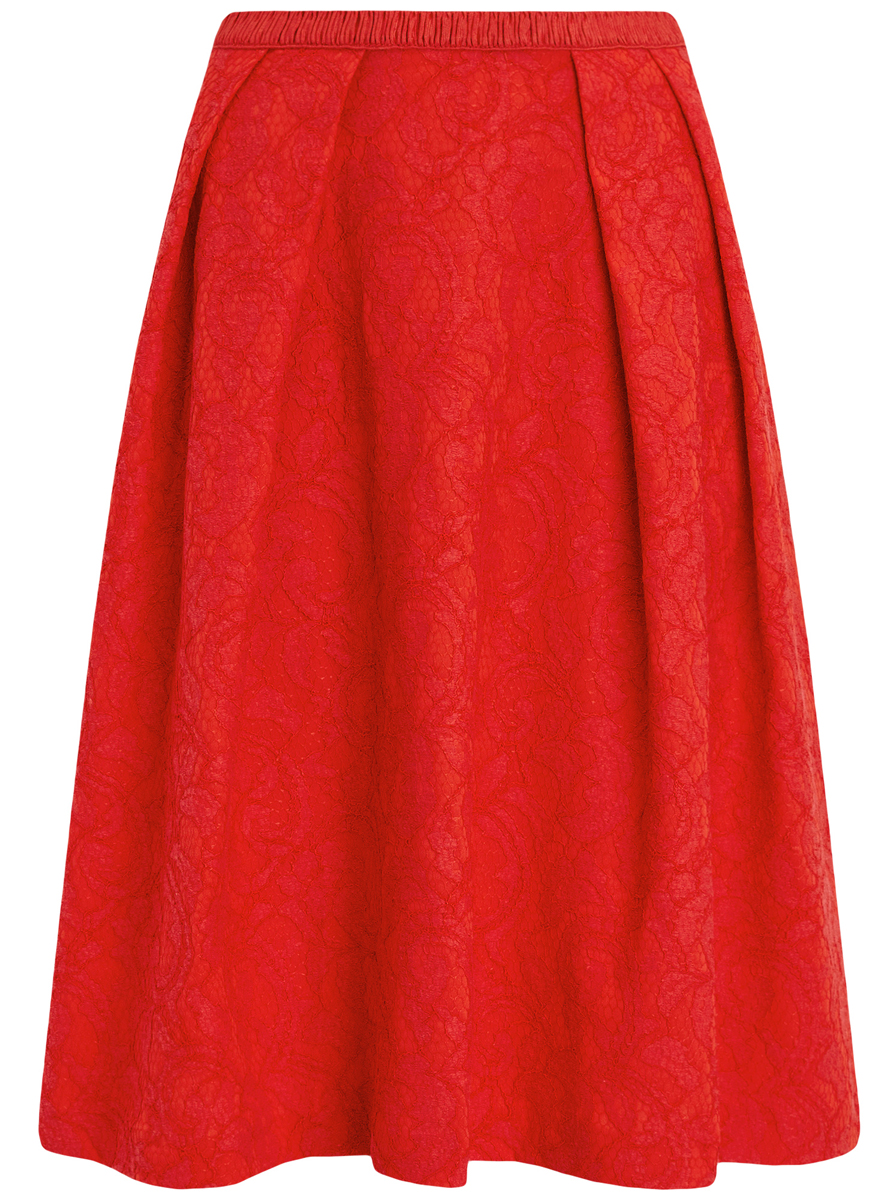 Юбка oodji Collection, цвет: красный. 21600297/43561/4500L. Размер 36 (42-170)21600297/43561/4500L Юбка oodji Collection, цвет: красный. 21600297/43561/4500L. Размер 36 (42-170)21600297/43561/4500LЮбка oodji Collection выполнена из качественного комбинированного материала. Внешняя сторона оформлена стильным кружевом, которое выполнено из полиэстера. Модель-миди застегивается сзади по спинке на застежку-молнию. В поясе юбка дополнена небольшой эластичной резинкой.