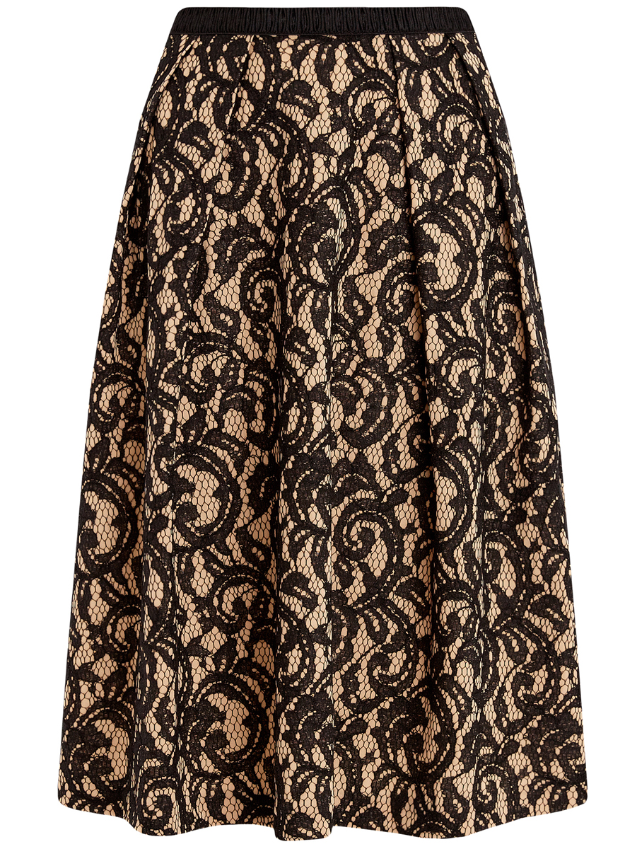 Юбка oodji Collection, цвет: бежевый, черный. 21600297/43561/3529L. Размер 38 (44-170)21600297/43561/3529L Юбка oodji Collection, цвет: бежевый, черный. 21600297/43561/3529L. Размер 38 (44-170)21600297/43561/3529LЮбка oodji Collection выполнена из качественного комбинированного материала. Внешняя сторона оформлена стильным кружевом, которое выполнено из полиэстера. Модель-миди застегивается сзади по спинке на застежку-молнию. В поясе юбка дополнена небольшой эластичной резинкой.