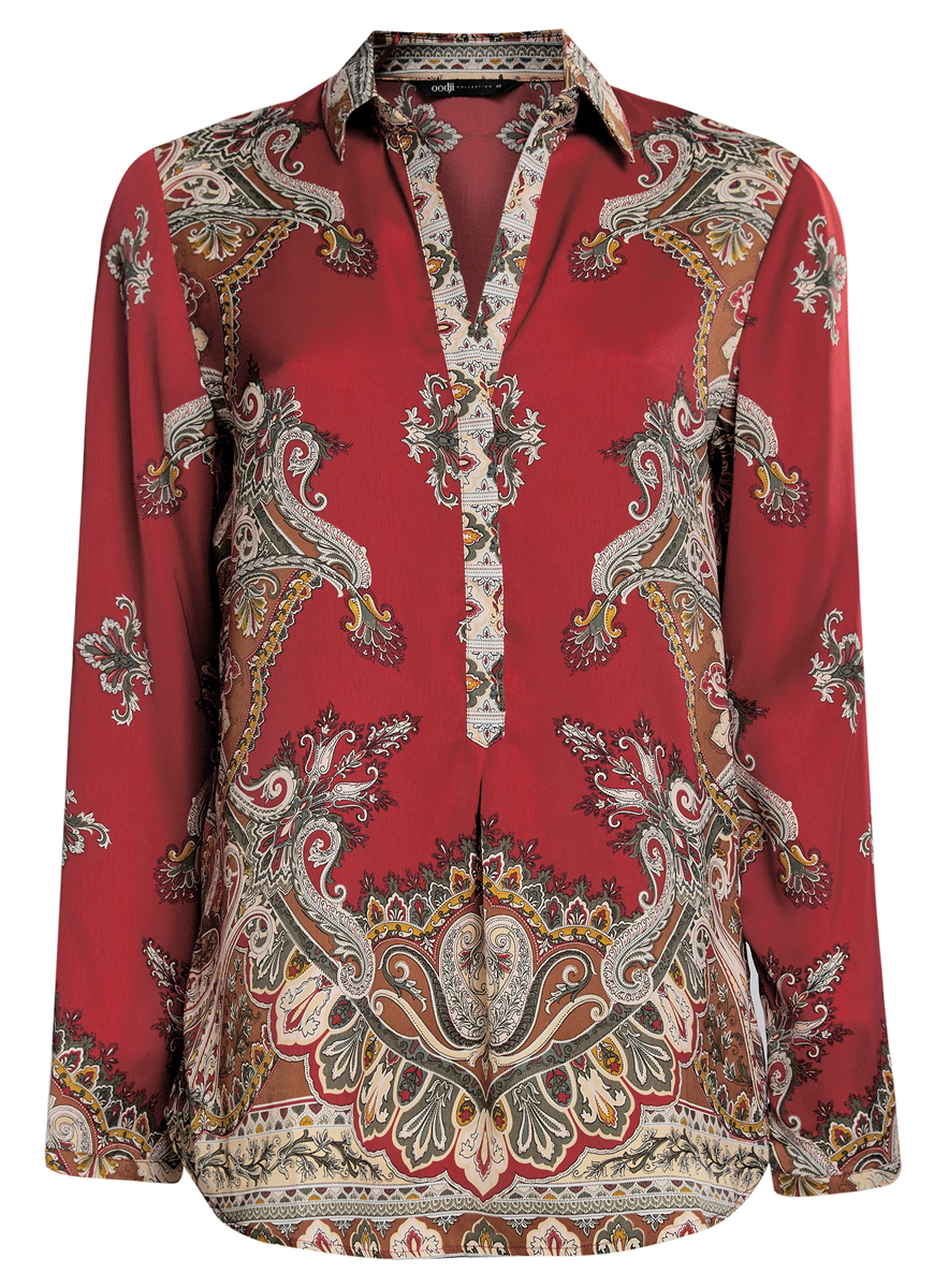 Блузка женская oodji Collection, цвет: бордовый. 21411144-3/35542/4939E. Размер 36 (42-170)21411144-3/35542/4939E Блузка женская oodji Collection, цвет: бордовый. 21411144-3/35542/4939E. Размер 36 (42-170)21411144-3/35542/4939EСтильная блузка oodji Collection выполнена из 100% полиэстера. Блузка с длинными рукавами и отложным воротником застегивается на пуговицы. Оформлена модель оригинальным принтом.
