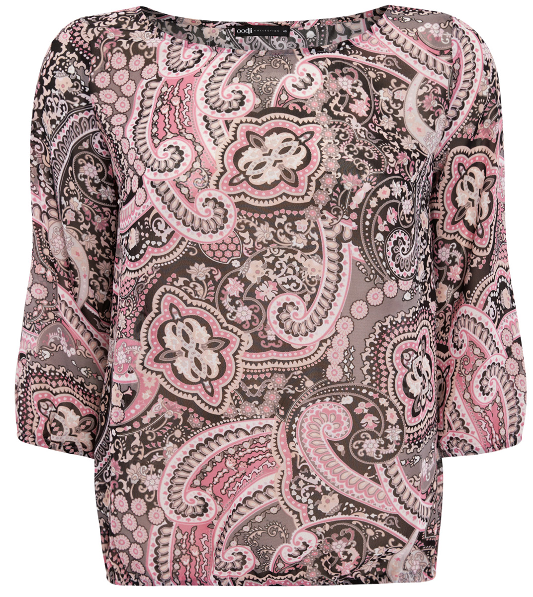 Блузка женская oodji Collection, цвет: серый, черный, розовый. 21404007/15018/2341E. Размер 44-170 (50-170)21404007/15018/2341E Блузка женская oodji Collection, цвет: серый, черный, розовый. 21404007/15018/2341E. Размер 44-170 (50-170)21404007/15018/2341EМодная женская блузка oodji Collection изготовлена из высококачественного полиэстера.Модель свободного кроя с круглым вырезом горловины и рукавами 3/4 оформлена оригинальным принтом. Края рукавов и низ изделия оснащены резинками.