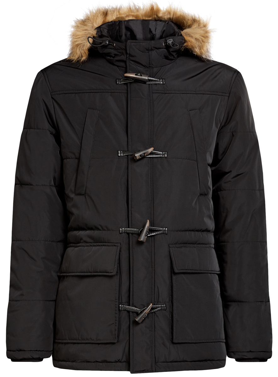 Куртка мужская oodji Lab, цвет: черный. 1L412026M/44449N/2900N. Размер XL (56-182)1L412026M/44449N/2900N Куртка мужская oodji Lab, цвет: черный. 1L412026M/44449N/2900N. Размер XL (56-182)1L412026M/44449N/2900NСтильная мужская куртка oodji Lab изготовлена из высококачественного полиэстера. В качестве утеплителя используется полиэстер.Модель с несъемным капюшоном, оформленным искусственным мехом, застегивается на застежку-молнию и дополнительно на клапан с пуговицами и кнопками. Капюшон регулируется с помощью эластичного шнурка со стопперами. Спереди расположены четыре накладных кармана, два из которых с клапанами на кнопках, на груди - два прорезных кармана на кнопках, с внутренней стороны - накладной карман с клапаном на кнопке.Манжеты рукавов дополнены трикотажными напульсниками.