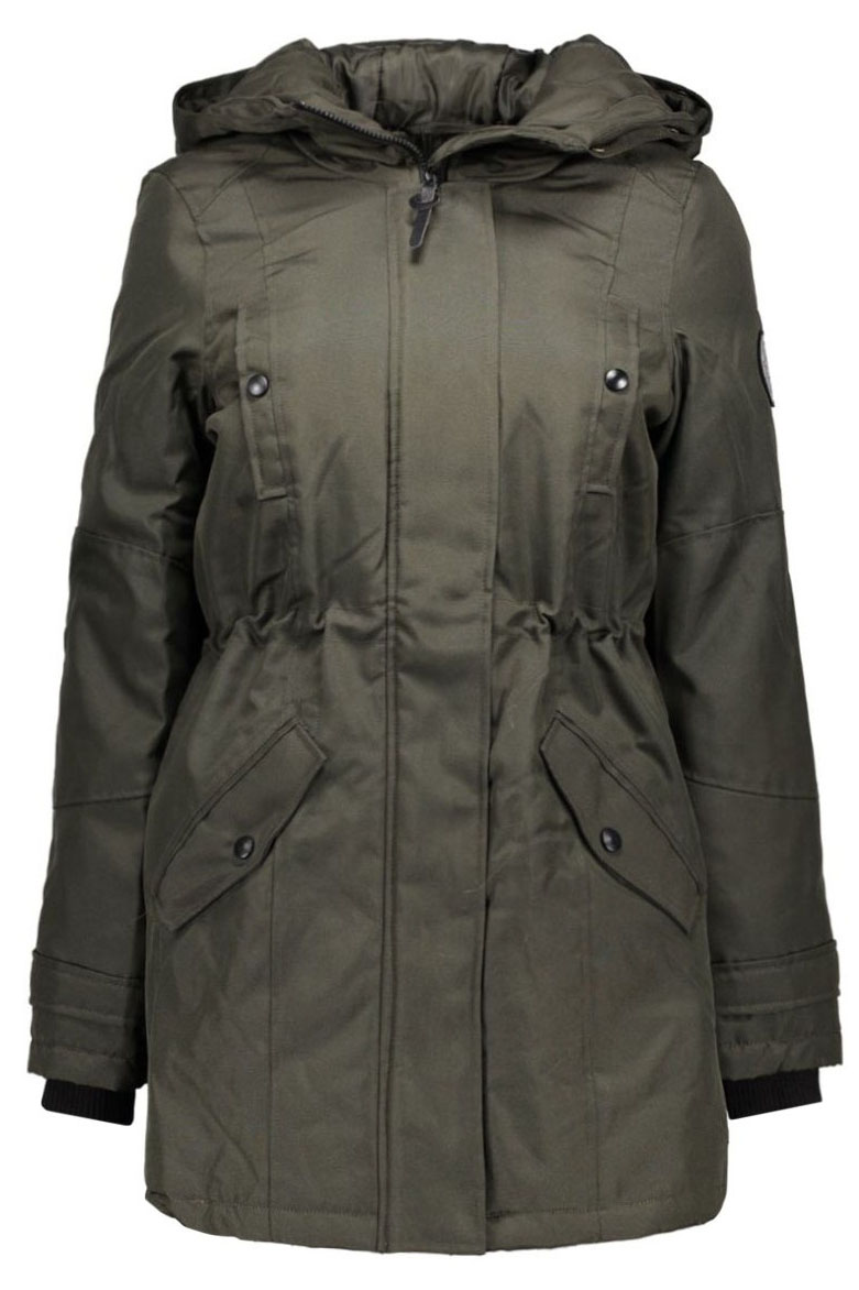 Парка женская Vero Moda, цвет: хаки. 10159267. Размер XS (40)10159267_Ivy Green Парка женская Vero Moda, цвет: хаки. 10159267. Размер XS (40)10159267_Ivy GreenЖенская парка Vero Moda выполнена из полиэстера. Наполнитель - синтепон. Модель с длинными рукавами и несъемным капюшоном застегивается на застежку-молнию спереди и имеет ветрозащитный клапан на кнопках. Изделие дополнено двумя втачными карманами на кнопках и двумя втачными карманами с клапанами на кнопках спереди. Рукава дополнены внутренними трикотажными манжетами. Капюшон украшен съемным искусственным мехом на пуговицах. На талии парка оснащена шнурком-кулиской.