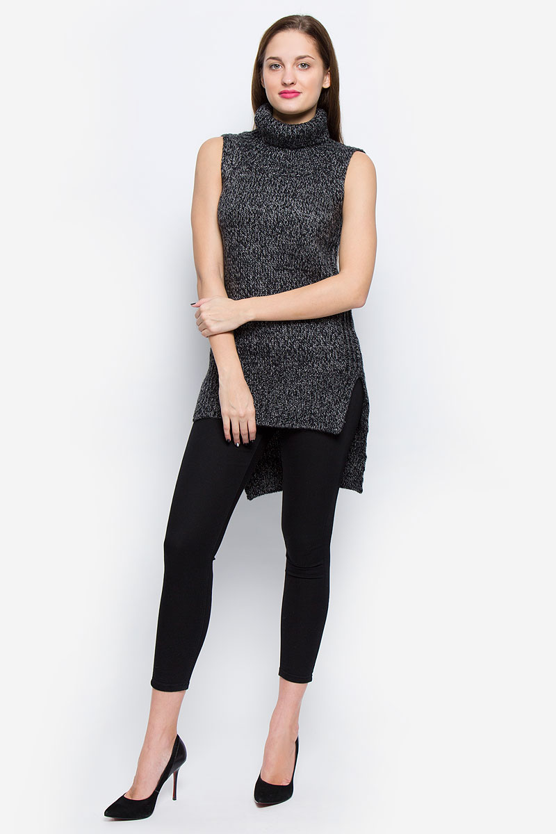 Туника женская Glamorous, цвет: серый, черный. CK3320. Размер XS (42)CK3320_Charcoal Туника женская Glamorous, цвет: серый, черный. CK3320. Размер XS (42)CK3320_CharcoalВязаная женская туника Glamorous выполнена из акрила с добавлением хлопка и шерсти.Туника с воротником-гольф и без рукавов станет отличным дополнением к вашему гардеробу. Спинка изделия удлинена. Нижняя часть модели по боковым швам оформлена разрезами. Воротник и нижняя часть модели связаны резинкой.