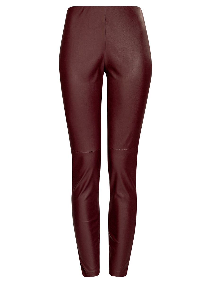 Брюки женские oodji Ultra, цвет: бордовый. 18G07001/45085/4900N. Размер 42 (48-170)18G07001/45085/4900N Брюки женские oodji Ultra, цвет: бордовый. 18G07001/45085/4900N. Размер 42 (48-170)18G07001/45085/4900NСтильные женские брюки oodji Ultra выполнены из искусственной кожи. Модель на талии дополнена широкой эластичной резинкой, сбоку потайной застежкой-молнией. Брюки-скинни со средней линией талии. Низ брючин регулируется по ширине за счет молний.