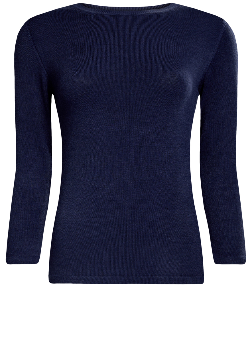 Джемпер женский oodji Ultra, цвет: темно-синий. 63812579B/38149/7900N. Размер XL (50)63812579B/38149/7900N Джемпер женский oodji Ultra, цвет: темно-синий. 63812579B/38149/7900N. Размер XL (50)63812579B/38149/7900NСтильный женский джемпер oodji Ultra выполнен из качественного комбинированного материала.Модель с рукавами 3/4 и круглым вырезом горловины оформлена в лаконичномдизайне. Горловина выполнена из трикотажной резинки, а края рукавов дополнены небольшими разрезами.