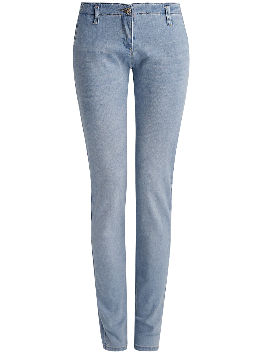 Джинсы женские oodji Denim, цвет: голубой. 22103053/33636/7000W. Размер 29-32 (48-32)22103053/33636/7000W Джинсы женские oodji Denim, цвет: голубой. 22103053/33636/7000W. Размер 29-32 (48-32)22103053/33636/7000WЖенские джинсы oodji Denim выполнены из высококачественного эластичного хлопка. Джинсы-скинни стандартной посадки застегиваются на пуговицу в поясе и ширинку на застежке-молнии, дополнены шлевками для ремня. Модель дополнена двумя втачными карманами спереди и имитацией втачных карманов сзади. Джинсы украшены перманентными складками