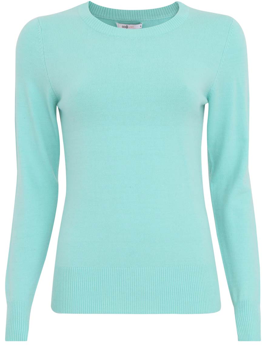 Джемпер женский oodji Ultra, цвет: ментоловый. 63812409-4/38149/6500N. Размер XS (42)63812409-4/38149/6500N Джемпер женский oodji Ultra, цвет: ментоловый. 63812409-4/38149/6500N. Размер XS (42)63812409-4/38149/6500NСтильный женский джемпер oodji Ultra выполнен из качественного комбинированного материала.Модель с длинными рукавами и круглым вырезом горловины выполнена в лаконичном дизайне. Манжеты, горловина и низ джемпера выполнены из трикотажной резинки.
