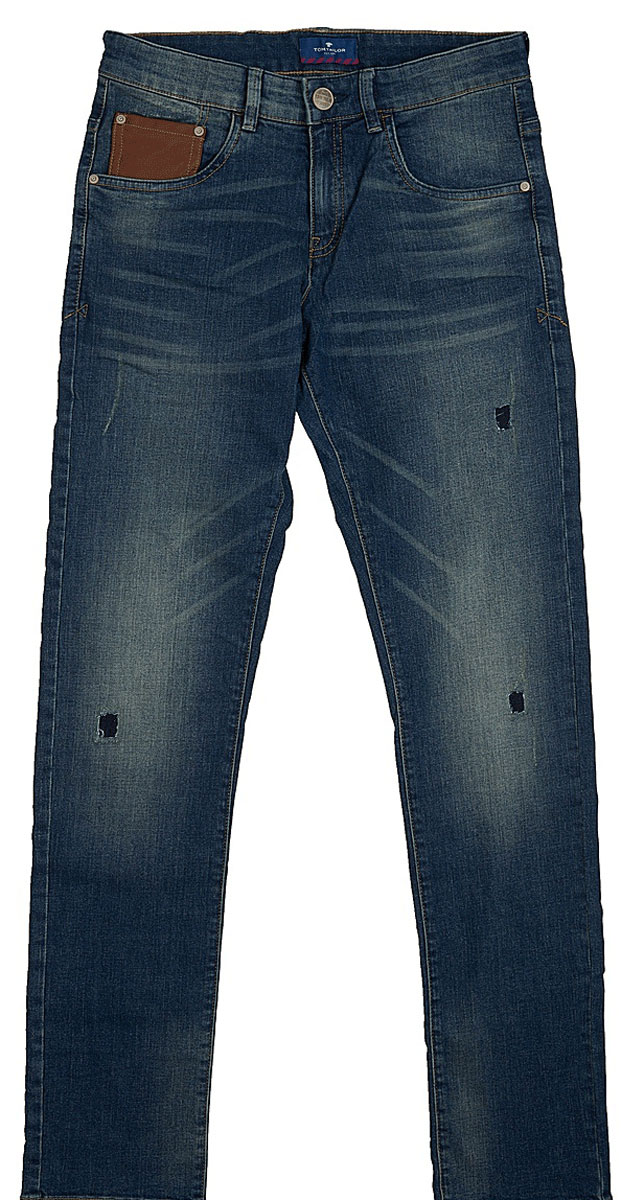 Джинсы для мальчика Tom Tailor, цвет: синий. 6205099.00.30_1195. Размер 1526205099.00.30_1195 Джинсы для мальчика Tom Tailor, цвет: синий. 6205099.00.30_1195. Размер 1526205099.00.30_1195Джинсы с дырками и эффектом потертости ткани содержат эластан для идеальной посадки. Классический пятикарманный стиль, потайная застежка-молния. Средняя линия талии и узкий крой штанин.