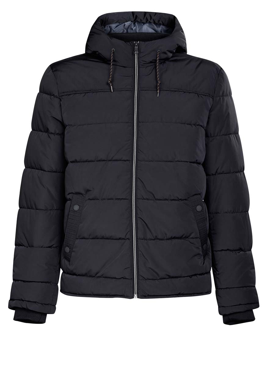 Куртка мужская oodji Basic, цвет: темно-синий. 1B112006M/39877N/7900N. Размер XL (56-182)1B112006M/39877N/7900N Куртка мужская oodji Basic, цвет: темно-синий. 1B112006M/39877N/7900N. Размер XL (56-182)1B112006M/39877N/7900NМужская куртка oodji Basic выполнена из 100% полиэстера. В качестве подкладки и утеплителя также используется полиэстер. Модель с несъемным капюшоном застегивается на застежку-молнию. Капюшон дополнен по краю шнурком-кулиской, а по низу - эластичной резинкой. Рукава имеют внутренние эластичные манжеты. Низ изделия дополнен эластичным шнурком-кулиской. Спереди расположено два прорезных кармана на кнопках, а с внутренней стороны - прорезной карман на застежке-молнии.