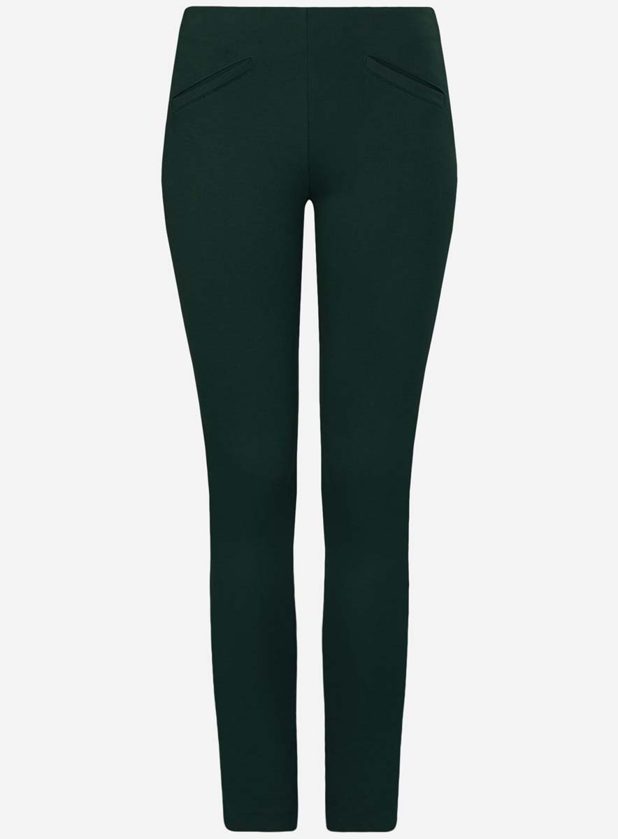 Брюки женские oodji Collection, цвет: темно-зеленый. 28600036/43127/6900N. Размер XS (42)28600036/43127/6900N Брюки женские oodji Collection, цвет: темно-зеленый. 28600036/43127/6900N. Размер XS (42)28600036/43127/6900NЖенские брюки-скинни oodji Collection стандартной посадки изготовлены из полиэстера с добавлением вискозы, полиамида и эластана. Брюки застегиваются на застежку-молнию сбоку. Изделие оформлено имитацией двух втачных карманов спереди и двух карманов сзади. По низу брючин расположены скрытые застежки-молнии.