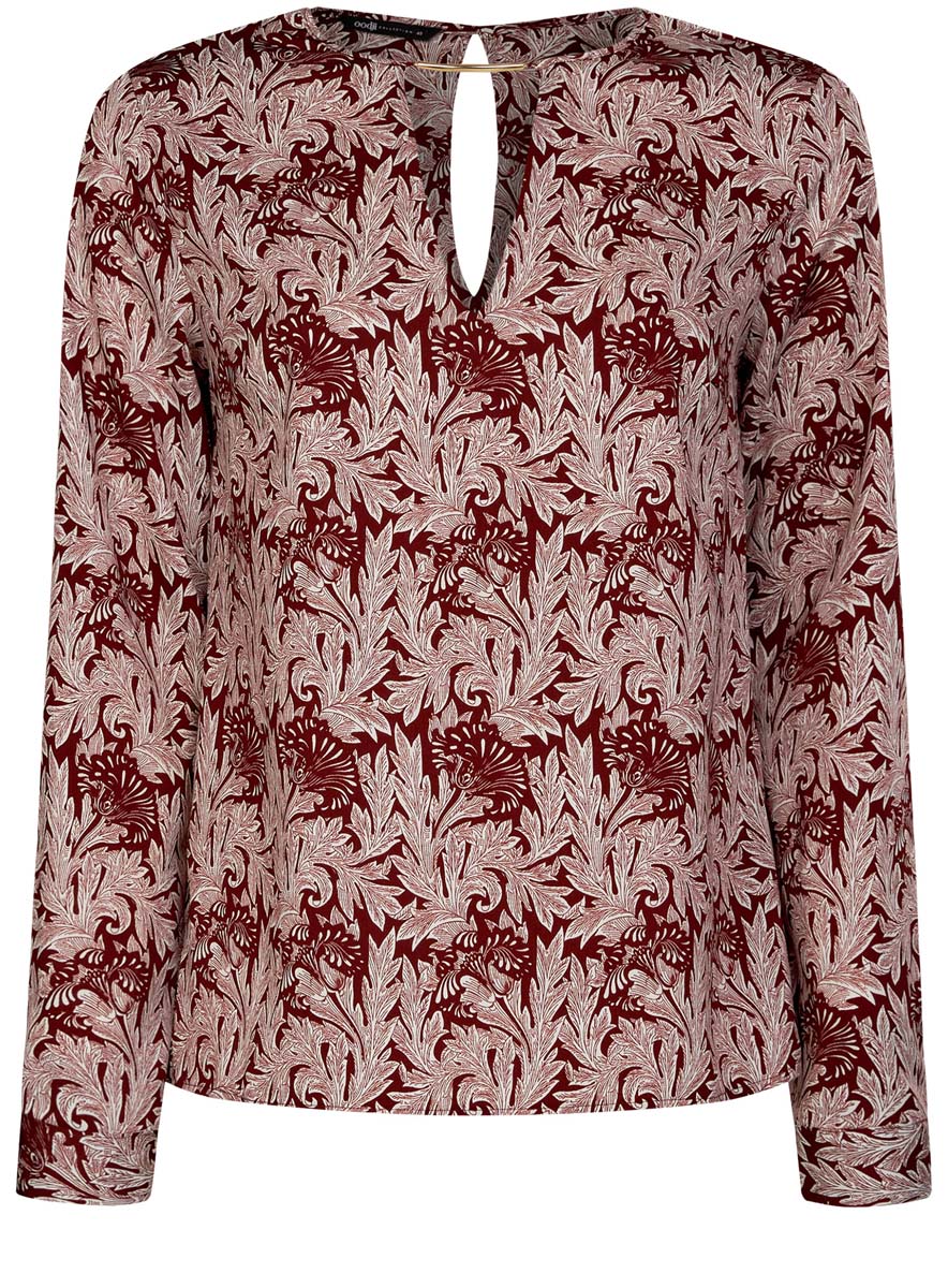 Блузка женская oodji Collection, цвет: бордовый, белый. 21400396/38580/4912O. Размер 42 (48-170)21400396/38580/4912O Блузка женская oodji Collection, цвет: бордовый, белый. 21400396/38580/4912O. Размер 42 (48-170)21400396/38580/4912OЖенская блузка oodji Collection изготовлена из легкой ткани свободного кроя. Блузка имеет длинные рукава и оригинальный вырез горловины, дополненный декоративной вставкой. На спинке так же имеется вырез-капелька. Застегивается сзади и на манжетах на металлические пуговицы.