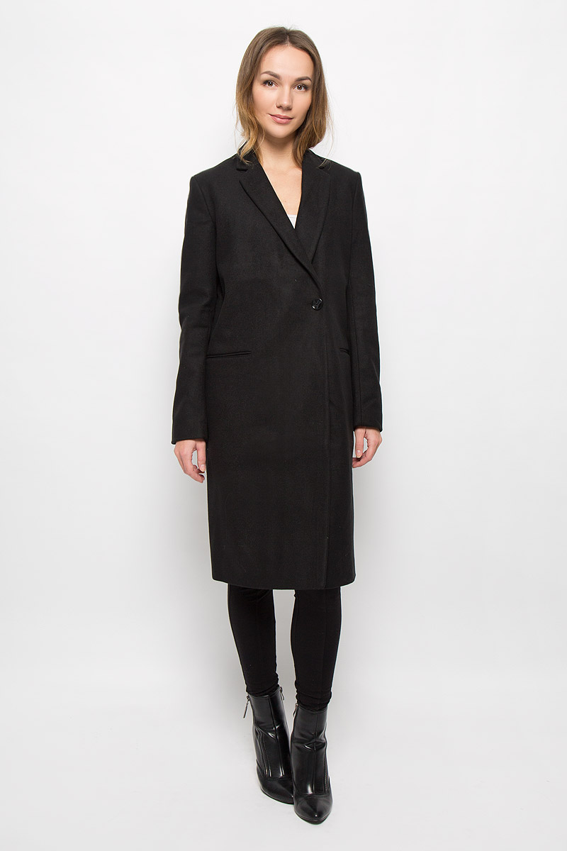 Пальто женское Tom Tailor Contemporary, цвет: черный. 3820912.00.75_2999. Размер 36 (42)3820912.00.75_2999 Пальто женское Tom Tailor Contemporary, цвет: черный. 3820912.00.75_2999. Размер 36 (42)3820912.00.75_2999Женское пальто Tom Tailor Contemporary с длинными рукавами и воротником с лацканами выполнено из высококачественного комбинированного материала. Пальто застегивается на пуговицы спереди. Изделие дополнено двумя втачными карманами спереди.