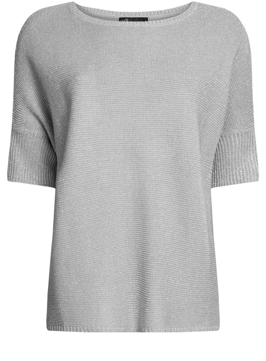 Джемпер женский oodji Collection, цвет: светло-серый металлик. 73807620/46051/2000X. Размер M (46)73807620/46051/2000X Джемпер женский oodji Collection, цвет: светло-серый металлик. 73807620/46051/2000X. Размер M (46)73807620/46051/2000XСтильный женский джемпер oodji Collection выполнен из качественного акрила с добавлением полиэстера.Модель свободного силуэта с рукавами-кимоно и круглым вырезом горловины по низу, горловине и рукавам дополнена трикотажной резинкой. Выполнен джемпер с дополнением люрекса.