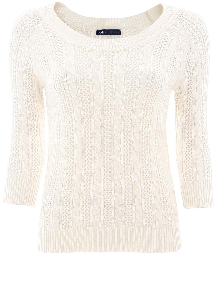 Джемпер женский oodji Collection, цвет: молочный. 73807260-1/31306/1200N. Размер L (48)73807260-1/31306/1200N Джемпер женский oodji Collection, цвет: молочный. 73807260-1/31306/1200N. Размер L (48)73807260-1/31306/1200NЖенский джемпер oodji Collection выполнен из высококачественного комбинированного материала. Модель с круглым вырезом горловины и длинными рукавами оформлена оригинальным узором. Вырез горловины, манжеты рукавов и низ изделия связаны резинкой.