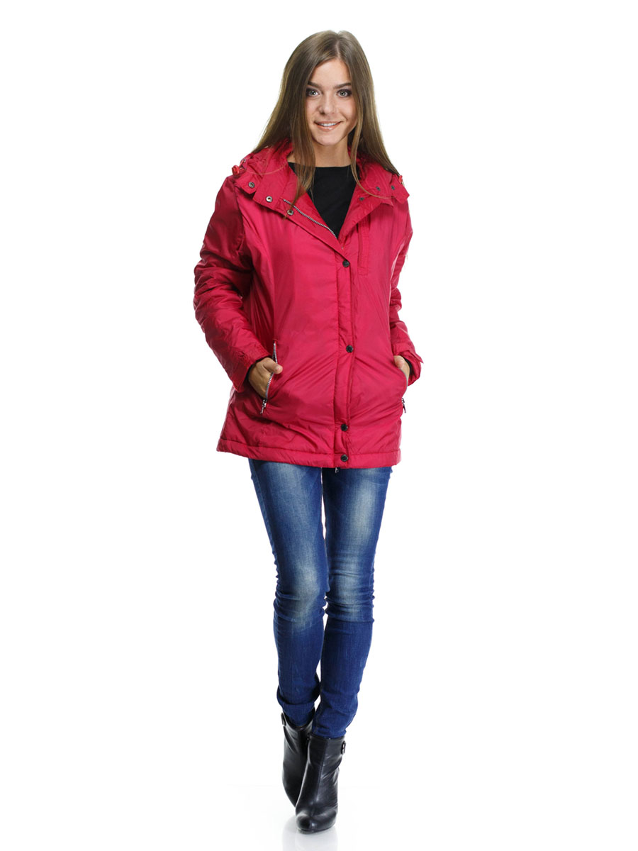 Куртка женская Montana, цвет: красный. 22776. Размер XXL(50/52)22776_Red Куртка женская Montana, цвет: красный. 22776. Размер XXL(50/52)22776_RedЖенская куртка Montana выполнена из нейлоновой ткани с наполнителем из высококачественного полиэстера. Модель классического прямого кроя с длинными рукавами, застегивается на молнию и имеет верхний защитный клапан на кнопках. Есть съемный капюшон, дополненный стопперами и застежкой-кнопкой, пристегивается к куртке на молнию. Манжеты дополнены хлястиками на липучках. На лицевой части три прорезных кармана на молниях, есть два внутренних кармана прорезной на молнии и накладной на липучке. Низ изделия дополнен стопперами на резинках.